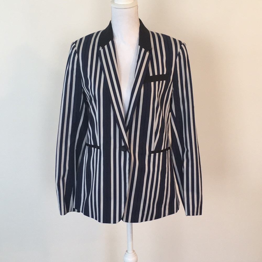 Rag and Bone navy/white Windsor blazer